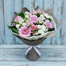 Букет цветов из:  Герберы, Альстромерии и Хризантемы в Зольской