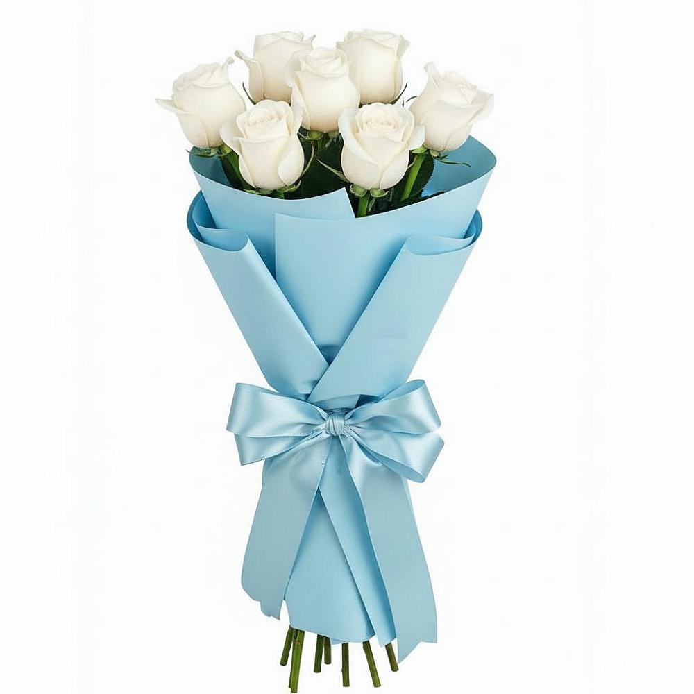 Букет 7 белых роз Проуд в Зольской