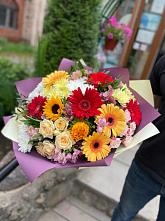 Букет цветов из:  Герберы, Ромашки, Хризантемы, Розы и Подсолнухи #REPLACE_PRED# Зольской