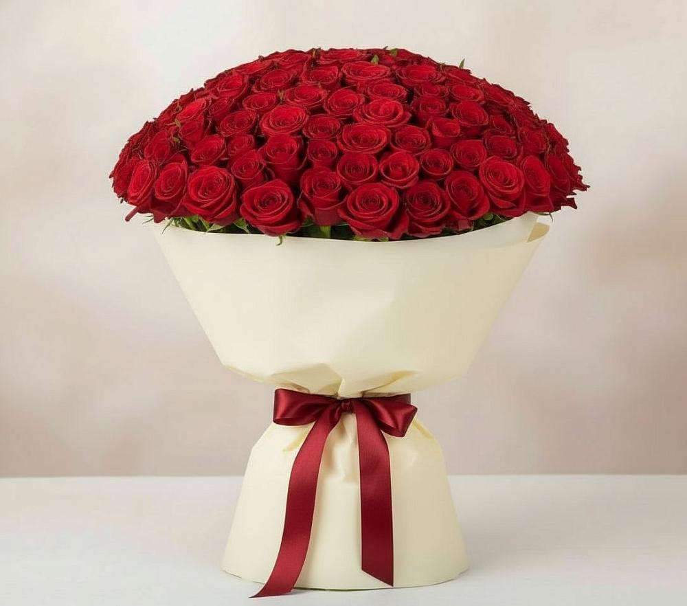 Букет 101 Красная роза Милано в Зольской