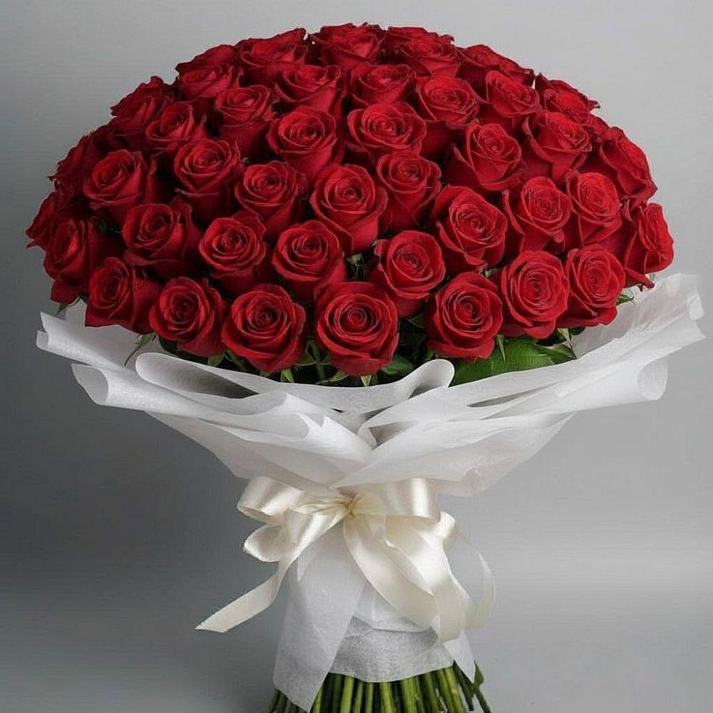 Букет 101 Красная роза Блэк Мэджик в Зольской