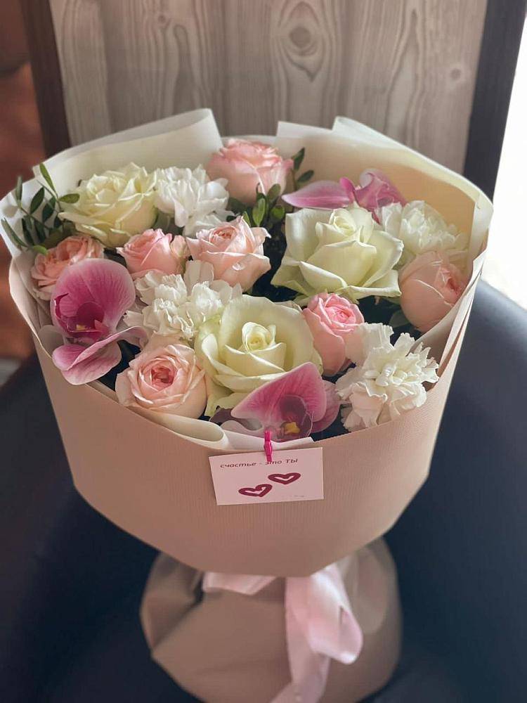 Букет цветов из: Орхидеи, Розы и Гвоздики в Зольской