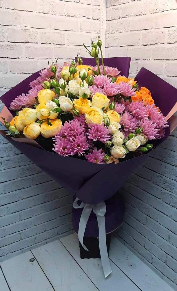 Букет цветов из: Хризантемы и Розы в Зольской