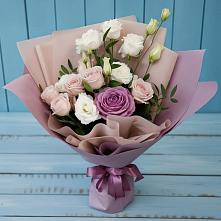 Букет цветов из:  Розы и Лизиантусы в Зольской