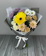 Букет цветов из:  Розы, Герберы и Хризантемы в Зольской