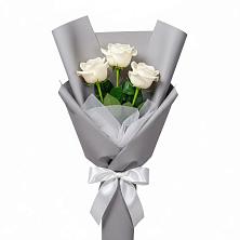 Букет 3 белые розы в Зольской