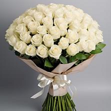 Букет 101 беля роза Белоснежка в Зольской