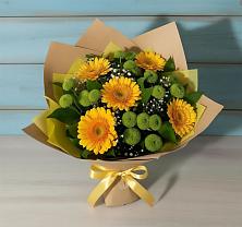 Букет цветов из:  Герберы и Хризантемы в Зольской