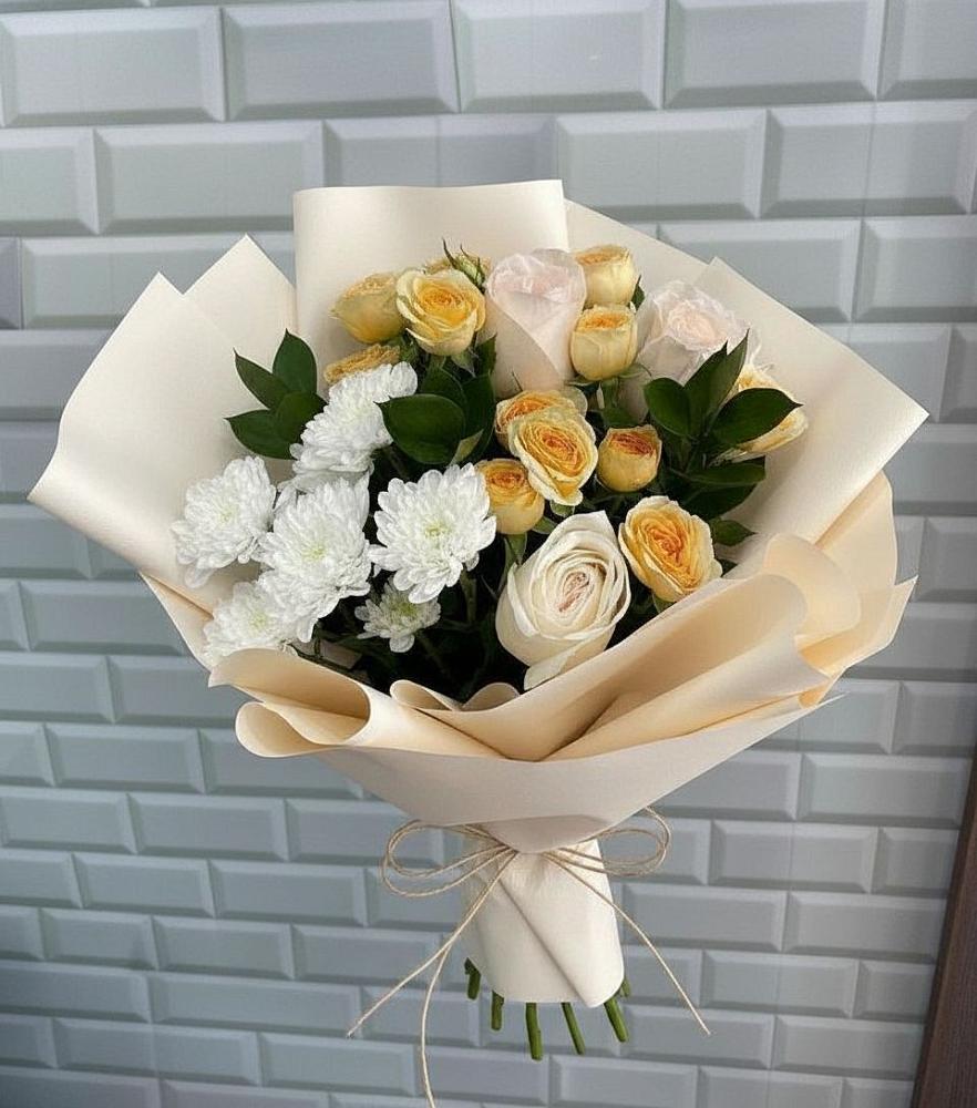 Букет цветов из: Розы и Хризантемы в Зольской