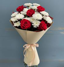 Букет цветов из:  Розы и Хризантемы в Зольской