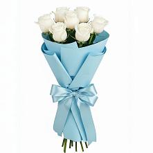 Букет 7 белых роз Проуд в Зольской