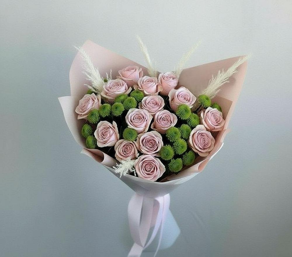 Букет цветов из: Розы и Хризантемы в Зольской