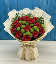 Букет цветов из:  Розы и Хризантемы в Зольской