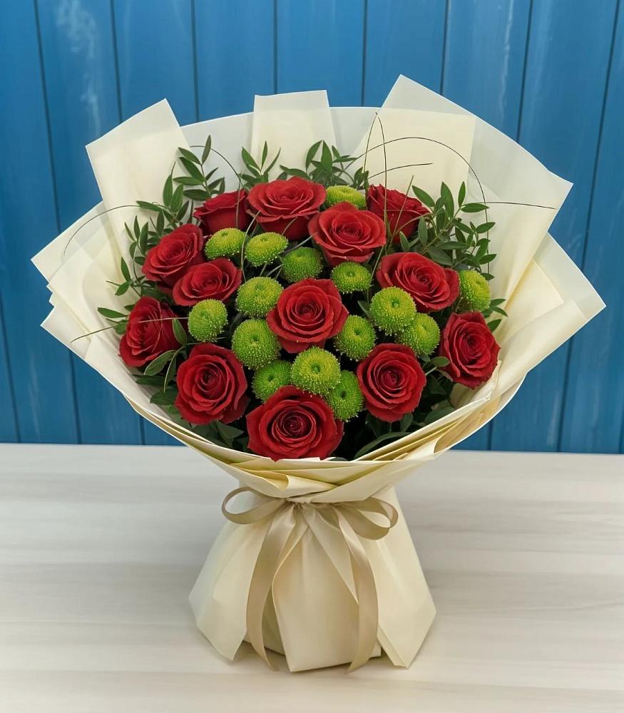 Букет цветов из: Розы и Хризантемы в Зольской