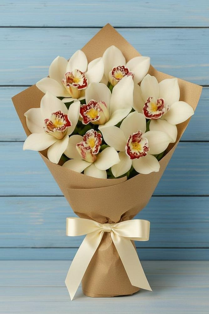 Букет цветов из: Орхидеи и Розы в Зольской