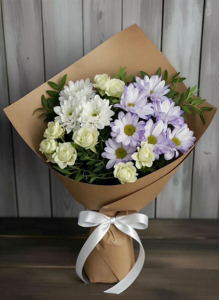 Букет цветов из: Хризантемы и Розы в Зольской